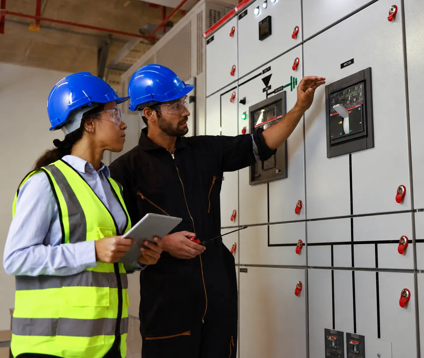 two-employees-testing-switchboard