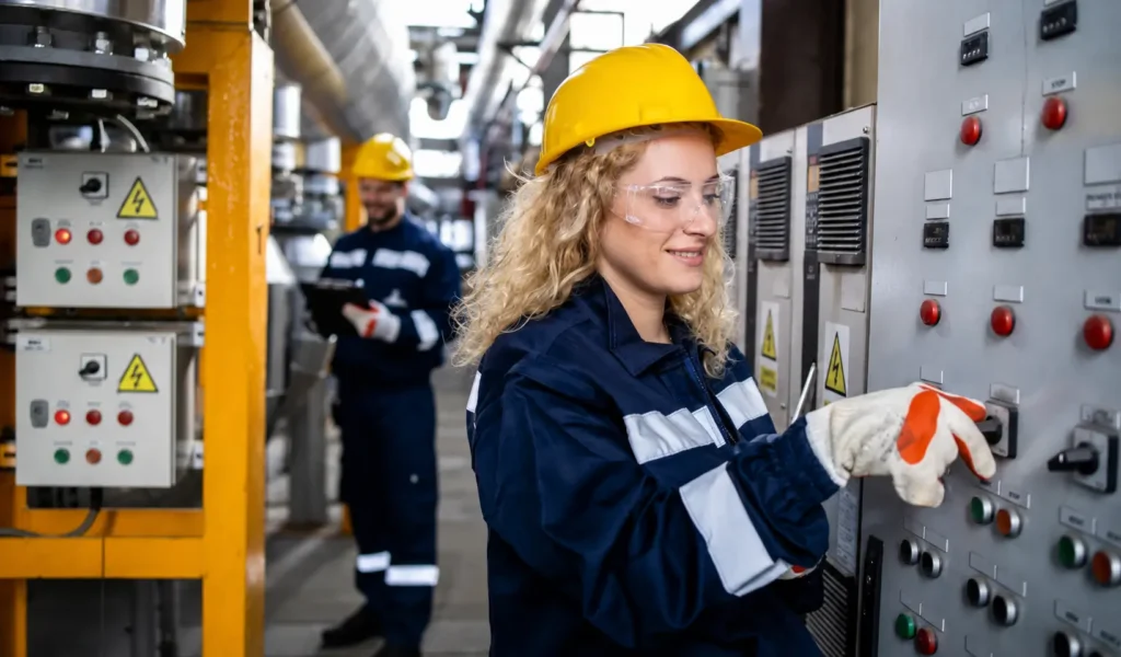 woman-testing-switchgear